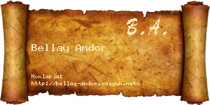 Bellay Andor névjegykártya