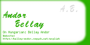 andor bellay business card